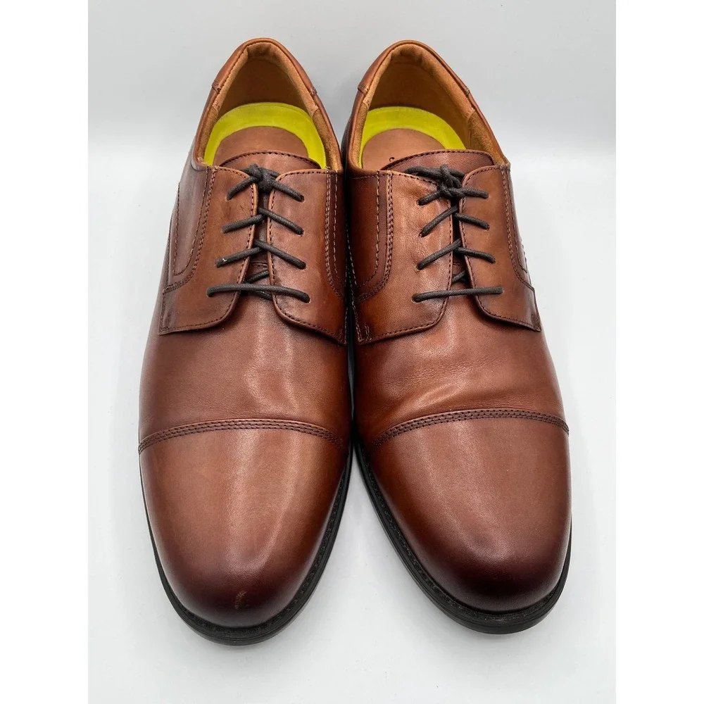 Florsheim Men 12138-221 Cognac Leather Cap Toe Derby Comfortech Shoes Size 13D